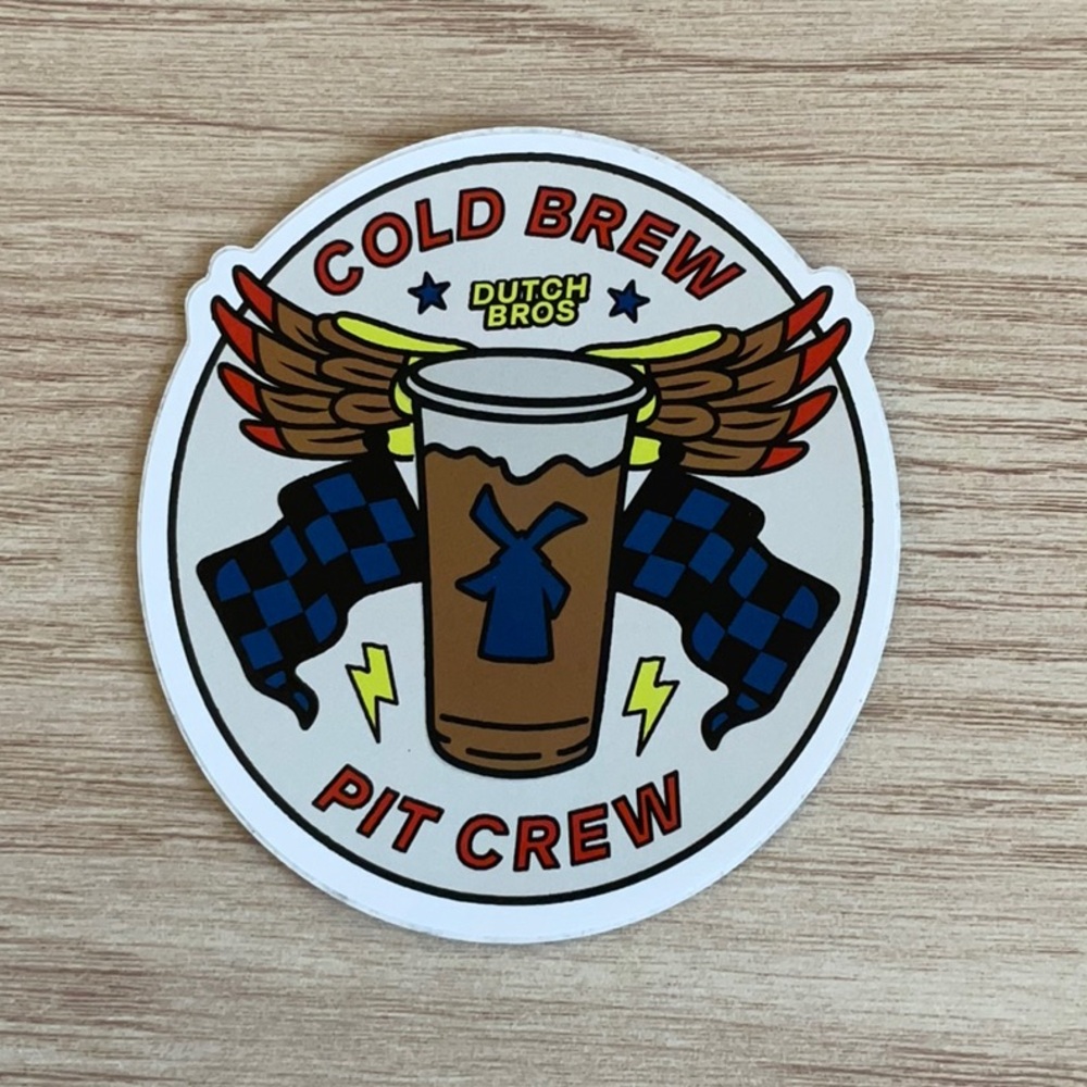 Dutch Bros “Cold Brew Pit Crew” Scratch and Sniff sticker 🏁☕️